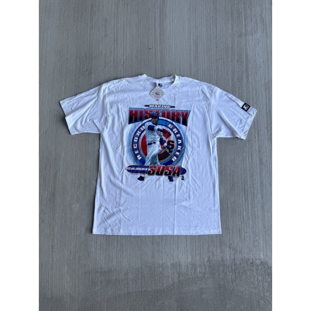 NWT Vintage Starter Chicago Cubs Sammy Sosa Graphic Mens Large 90s Deadstock